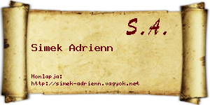 Simek Adrienn névjegykártya